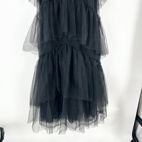 BCBGMaxAzria Corset Tiered Tulle Gown in Black - Picture 6 of 9